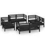 Gartenmöbel-Set 8-teilig aus massivem schwarzem Kiefernholz von vidaXL, Gartensets - Ref: Foro24-3082431, Preis: 462,64 €, Ra...