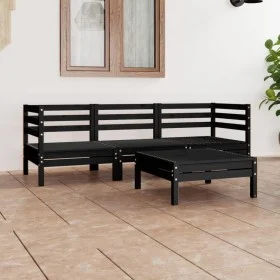 Garden furniture set 4 pieces solid black pine wood by vidaXL, Garden sets - Ref: Foro24-3082471, Price: 205,07 €, Discount: %