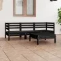 Garden furniture set 4 pieces solid black pine wood by vidaXL, Garden sets - Ref: Foro24-3082471, Price: 205,07 €, Discount: %