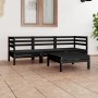 Gartenmöbel-Set 4-teilig aus massivem schwarzem Kiefernholz von vidaXL, Gartensets - Ref: Foro24-3082471, Preis: 207,73 €, Ra...