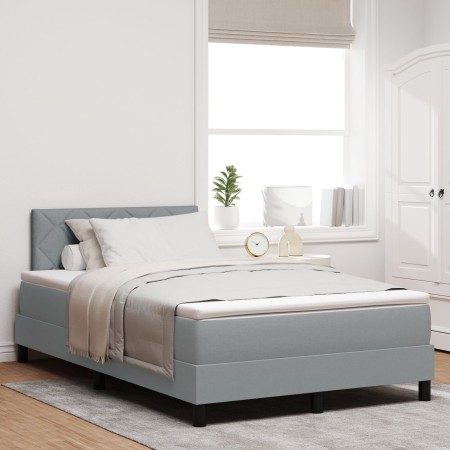 Cama con Somier y Colchón Gris Claro 120x190 cm Tela by , Beds and slatted bases - Ref: Foro24-3338748, Price: 377,57 €, Disc...