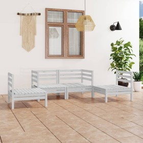 4-piece solid white pine wood garden furniture set by vidaXL, Garden sets - Ref: Foro24-3082523, Price: 202,59 €, Discount: %