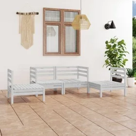 4-piece solid white pine wood garden furniture set by vidaXL, Garden sets - Ref: Foro24-3082523, Price: 199,93 €, Discount: %