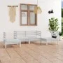Gartenmöbelset 4 Stück aus massivem weißem Kiefernholz von vidaXL, Gartensets - Ref: Foro24-3082523, Preis: 202,59 €, Rabatt: %