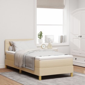 Cama con Base con Colchón Crema 80x200 cm Tela by , Beds and slatted bases - Ref: Foro24-3338802, Price: 287,74 €, Discount: %