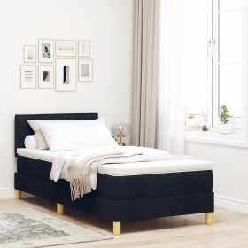 Cama con Base con Colchón Negra 90x190 cm Tela by , Beds and slatted bases - Ref: Foro24-3338806, Price: 306,67 €, Discount: %