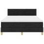 Cama con Box Spring y Colchón Negro 160x200 cm Tela