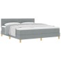 Cama con Base de Resortes y Colchón Gris Claro 180x200 cm Tela by , Beds and slatted bases - Ref: Foro24-3338860, Price: 543,...