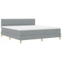 Cama con Base de Resortes y Colchón Gris Claro 180x200 cm Tela by , Beds and slatted bases - Ref: Foro24-3338860, Price: 543,...