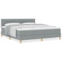 Cama con Base de Resortes y Colchón Gris Claro 180x200 cm Tela by , Beds and slatted bases - Ref: Foro24-3338860, Price: 543,...