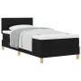 Cama Box Spring con Colchón Negra 90x190 cm Tela