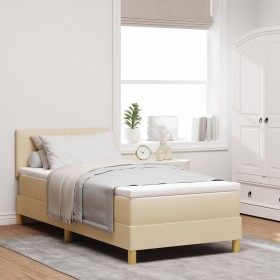 Cama con Somier con Colchón Crema 90x190 cm Tela by , Beds and slatted bases - Ref: Foro24-3338886, Price: 311,58 €, Discount: %