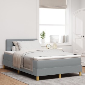 Cama Box Spring con Colchón Gris Claro 120x190 cm Tela de , Camas y somieres - Ref: Foro24-3338902, Precio: 371,45 €, Descuen...