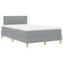 Cama Box Spring con Colchón Gris Claro 120x190 cm Tela by , Beds and slatted bases - Ref: Foro24-3338902, Price: 371,30 €, Di...