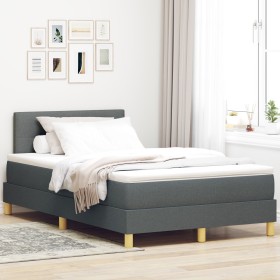 Cama Box Spring con Colchón Gris Oscuro 120x190
