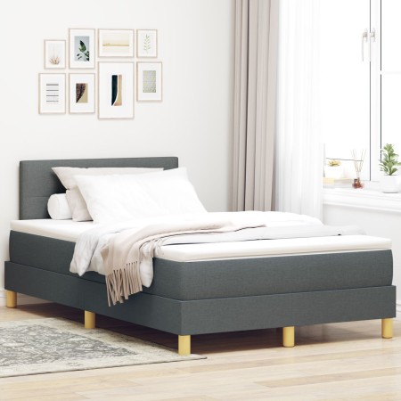 Cama Box Spring con Colchón Gris Oscuro 120x190 cm Tela von , Betten und Lattenroste - Ref: Foro24-3338903, Preis: 401,19 €, ...