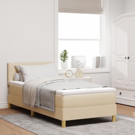 Cama con Resorte y Colchón Crema 90x190 cm Tela von , Betten und Lattenroste - Ref: Foro24-3338963, Preis: 308,03 €, Rabatt: ...