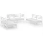 Gartenmöbel-Set 6-teilig aus massivem weißem Kiefernholz von vidaXL, Gartensets - Ref: Foro24-3082553, Preis: 302,83 €, Rabat...