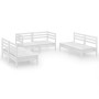 Gartenmöbel-Set 6-teilig aus massivem weißem Kiefernholz von vidaXL, Gartensets - Ref: Foro24-3082553, Preis: 311,08 €, Rabat...