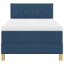 Cama Box Spring con Colchón Azul 100x200 cm Tela by , Beds and slatted bases - Ref: Foro24-3338978, Price: 338,96 €, Discount: %