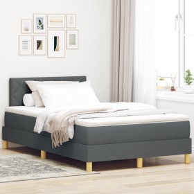 Cama con Box Spring y Colchón Gris Oscuro 120x190 cm Tela von , Betten und Lattenroste - Ref: Foro24-3338980, Preis: 404,01 €...