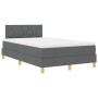 Cama con Box Spring y Colchón Gris Oscuro 120x190 cm Tela von , Betten und Lattenroste - Ref: Foro24-3338980, Preis: 404,01 €...