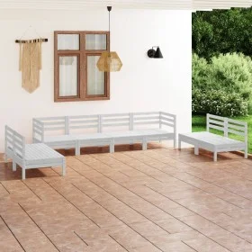 Garden furniture set 8 pieces solid white pine wood by vidaXL, Garden sets - Ref: Foro24-3082573, Price: 392,83 €, Discount: %