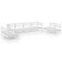 Gartenmöbel-Set 8-teilig aus massivem weißem Kiefernholz von vidaXL, Gartensets - Ref: Foro24-3082573, Preis: 403,49 €, Rabat...