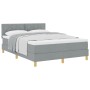 Cama con Base con Colchón Gris Claro 140x190 cm Tela von , Betten und Lattenroste - Ref: Foro24-3338993, Preis: 467,36 €, Rab...
