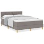 Cama Box Spring con Colchón Taupe 140x190 cm Tela by , Beds and slatted bases - Ref: Foro24-3338997, Price: 441,66 €, Discoun...