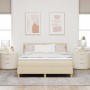 Cama con Base de Resortes con Colchón Crema 140x200 cm Tela by , Beds and slatted bases - Ref: Foro24-3339005, Price: 445,56 ...