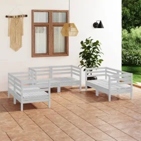 6-piece garden lounge set white solid pine wood by vidaXL, Garden sets - Ref: Foro24-3082583, Price: 316,98 €, Discount: %