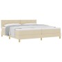 Cama con Box Spring con Colchón Crema 200x200 cm Tela by , Beds and slatted bases - Ref: Foro24-3339026, Price: 548,81 €, Dis...