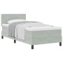 Cama Box Spring con colchón terciopelo gris claro 90x200 cm by , Beds and slatted bases - Ref: Foro24-3339080, Price: 297,59 ...