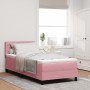 Cama Box Spring con colchón terciopelo rosa 90x200 cm by , Beds and slatted bases - Ref: Foro24-3339085, Price: 296,99 €, Dis...