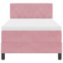 Cama Box Spring con colchón terciopelo rosa 90x200 cm by , Beds and slatted bases - Ref: Foro24-3339085, Price: 296,99 €, Dis...