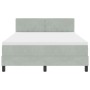 Cama Box Spring con colchón terciopelo gris claro 140x200 cm by , Beds and slatted bases - Ref: Foro24-3339110, Price: 454,04...