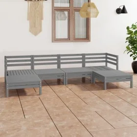 Muebles de jardín 6 piezas gris madera de pino maciza de vidaXL, Conjuntos de jardín - Ref: Foro24-3083336, Precio: 308,62 €,...