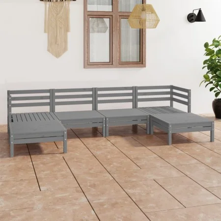 Gartenmöbel 6 Stück graues massives Kiefernholz von vidaXL, Gartensets - Ref: Foro24-3083336, Preis: 308,62 €, Rabatt: %