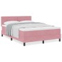 Cama Box Spring con colchón terciopelo rosa 160x200 cm by , Beds and slatted bases - Ref: Foro24-3339121, Price: 469,92 €, Di...