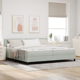 Cama Box Spring con colchón terciopelo gris claro 200x200 cm von , Betten und Lattenroste - Ref: Foro24-3339128, Preis: 566,5...