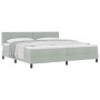 Cama Box Spring con colchón terciopelo gris claro 200x200 cm by , Beds and slatted bases - Ref: Foro24-3339128, Price: 566,56...