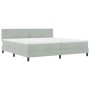 Cama Box Spring con colchón terciopelo gris claro 200x200 cm by , Beds and slatted bases - Ref: Foro24-3339128, Price: 566,56...