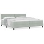 Cama Box Spring con colchón terciopelo gris claro 200x200 cm by , Beds and slatted bases - Ref: Foro24-3339128, Price: 566,56...