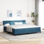 Cama Box Spring con colchón terciopelo azul oscuro 200x200 cm by , Beds and slatted bases - Ref: Foro24-3339132, Price: 576,3...