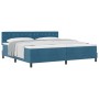 Cama Box Spring con colchón terciopelo azul oscuro 200x200 cm by , Beds and slatted bases - Ref: Foro24-3339132, Price: 576,3...