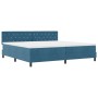 Cama Box Spring con colchón terciopelo azul oscuro 200x200 cm by , Beds and slatted bases - Ref: Foro24-3339132, Price: 576,3...