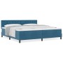 Cama Box Spring con colchón terciopelo azul oscuro 200x200 cm by , Beds and slatted bases - Ref: Foro24-3339132, Price: 576,3...