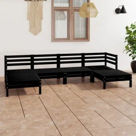 Garden furniture set 9 pieces black solid pine wood by vidaXL, Garden sets - Ref: Foro24-3083338, Price: 298,59 €, Discount: %