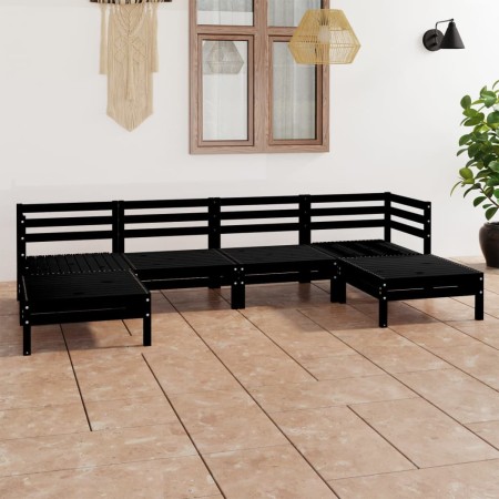 Gartenmöbel-Set 9-teilig aus schwarzem massivem Kiefernholz von vidaXL, Gartensets - Ref: Foro24-3083338, Preis: 302,51 €, Ra...